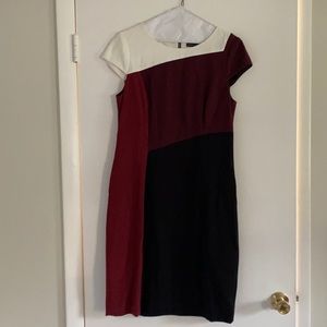 Dress - White House black market - red, maroon, black and beige
